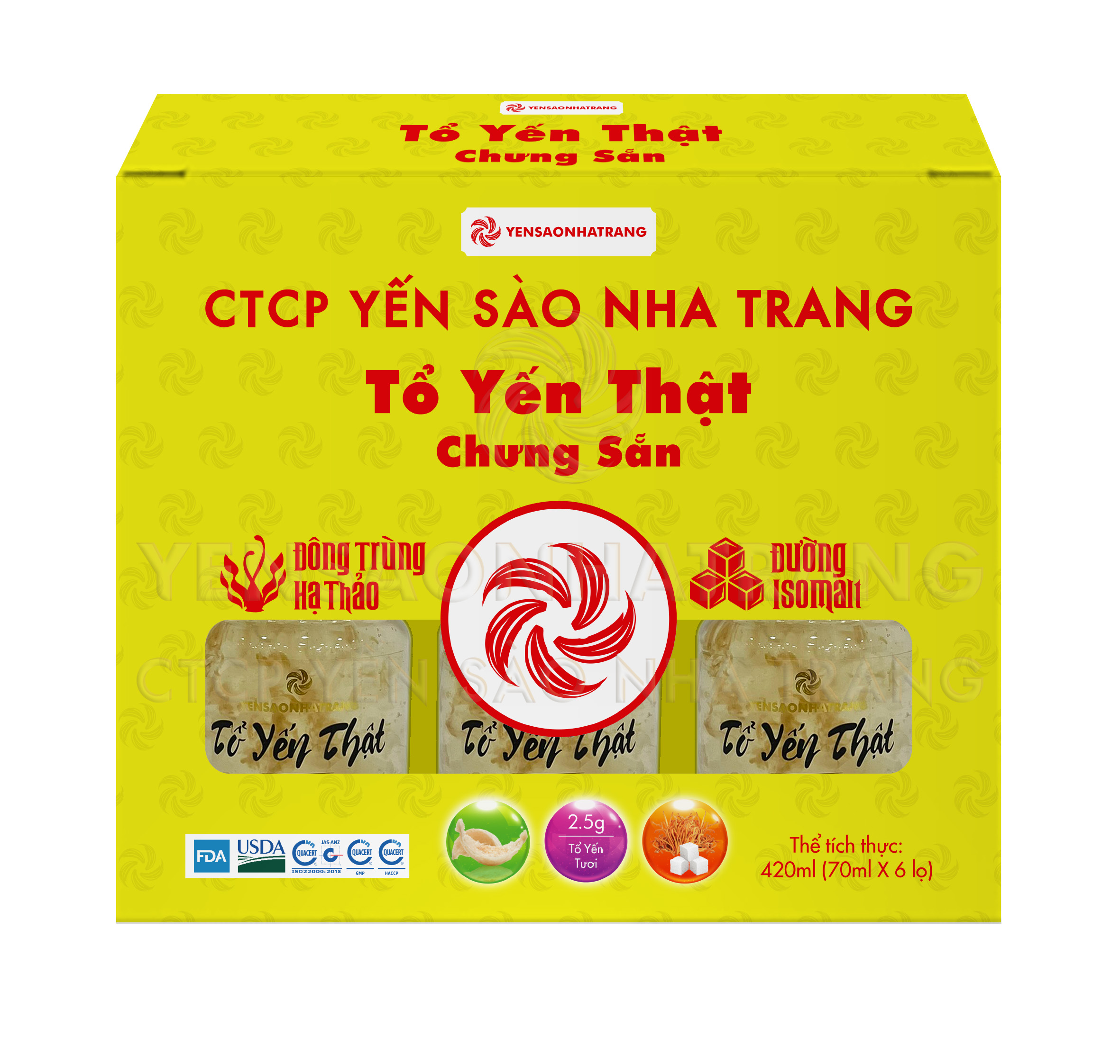 TỔ YẾN THẬT CHƯNG SẴN – ĐÔNG TRÙNG HẠ THẢO HỘP LỚN (6 HỘP NHỎ)