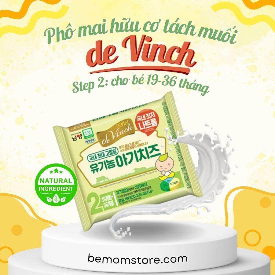 <Kèm đá khô, date mới nhất> Phô Mai TÁCH MUỐI HỮU CƠ NAMYANG DEVINCH Hàn Quốc cho bé từ 6M ăn dặm_ step 2