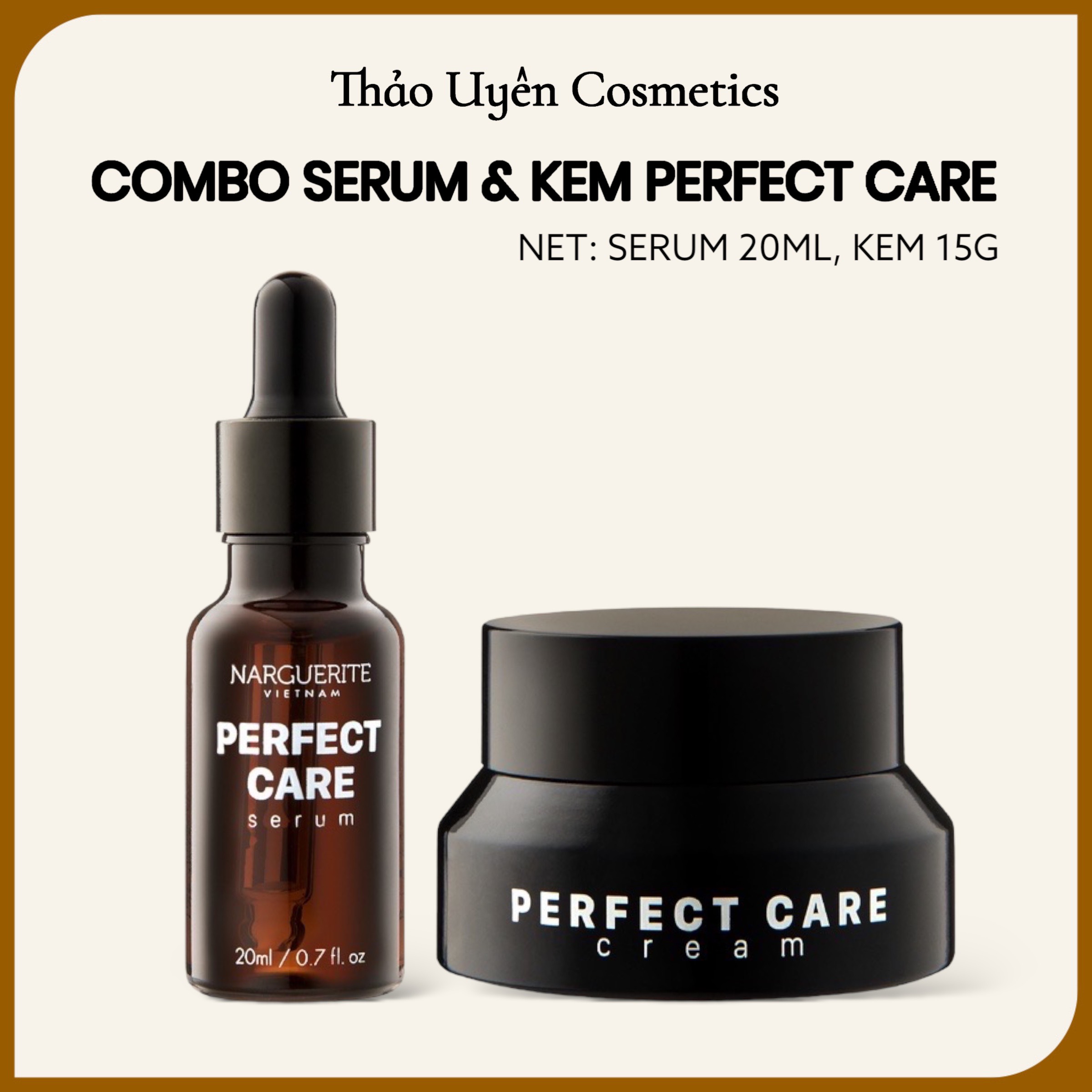 Combo serum và kem perfect care narguerite dưỡng trắng tái tạo và hồi phục da