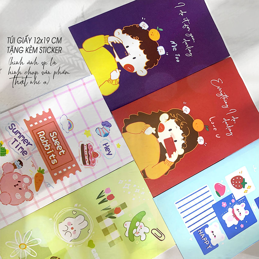 Túi quà tặng mẫu mới 2022 tg1219x10 - din store - giấy gói quà dễ thương, giỏ quà mini cute