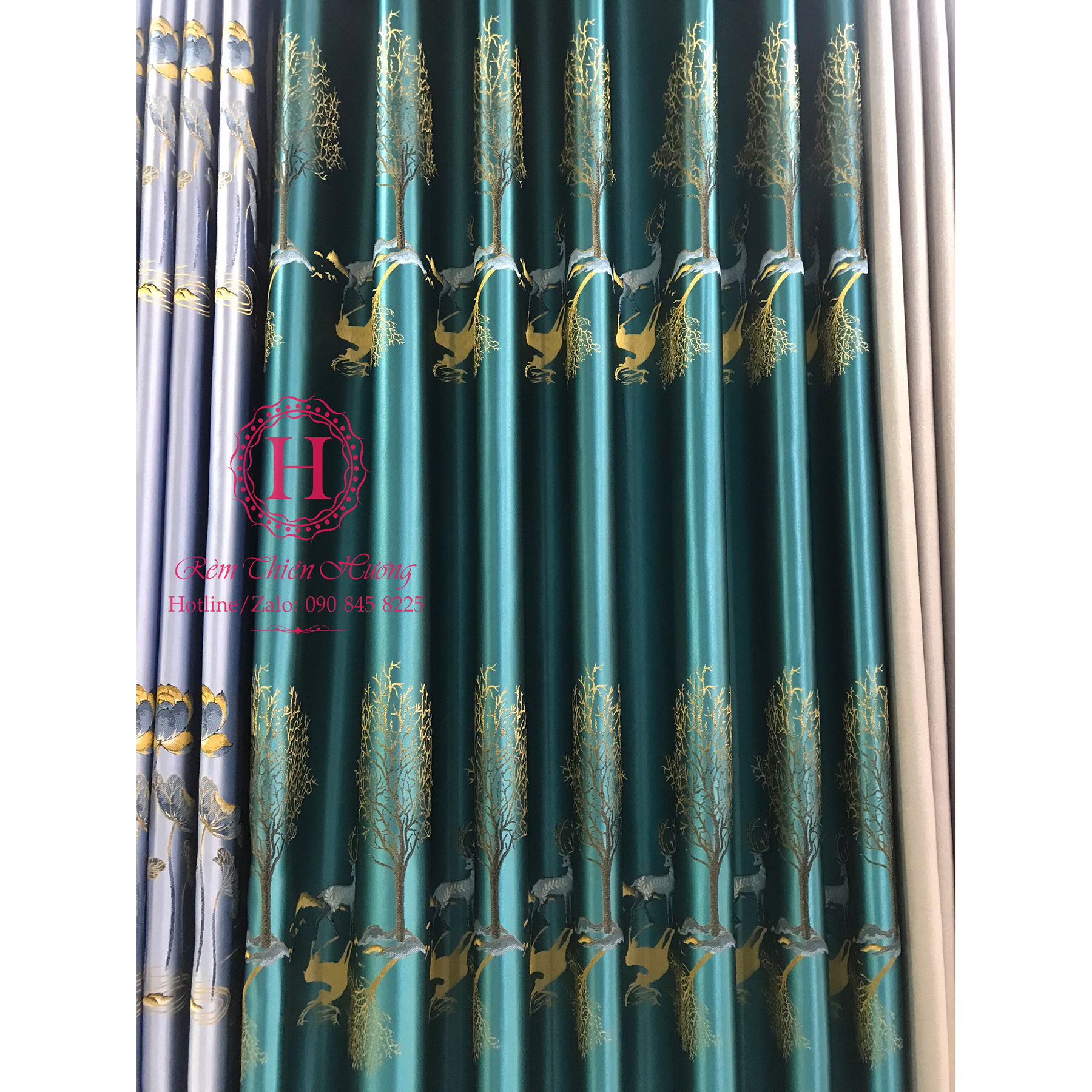 RCC003-Rèm cửa cao cấp Thiên Hương may sẵn theo phong cách Châu Âu,Hàn Quốc, Nhật Bản-sang trọng hiện đại, cản sáng và chống bụi, nhiều kích thước