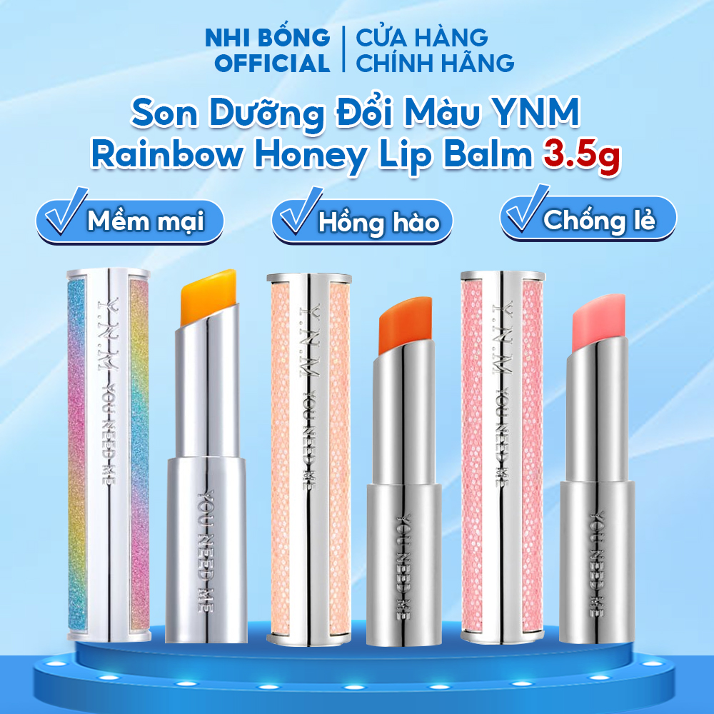 Son dưỡng môi đổi màu YNM Rainbow Honey Lip Balm Hàn Quốc 3.5g giúp môi mềm mại hồng hào tự nhiên