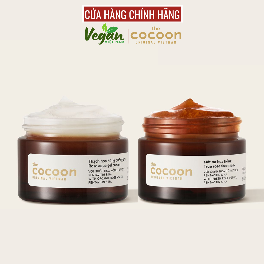 Mặt nạ hoa hồng kết hợp với thạch hoa hồng giúp cấp ẩm, bảo vệ da, làm giảm sự xuất hiện lỗ chân lông - Vegan Việt Nam