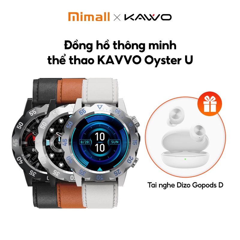 Đồng hồ thông minh KAVVO Oyster Urban - Đàm thoại qua bluetooth 10 ngày pin mặt kính cường lực 2.5mm chống thấm nước