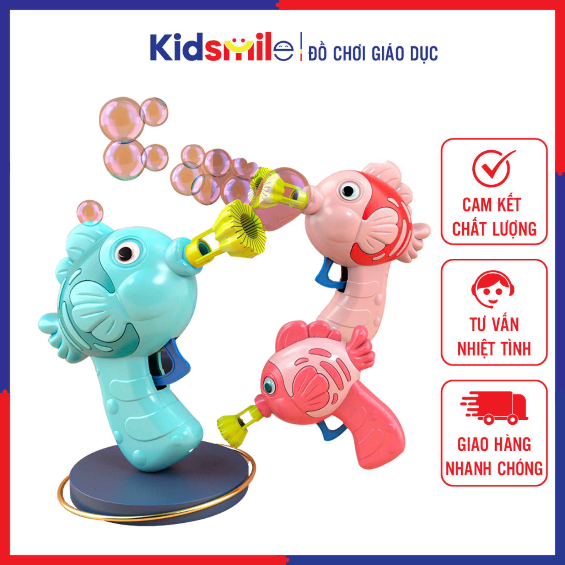 Siêu phẩm đồ chơi trẻ em thổi bong bóng xà phòng hình cá siêu dễ thương cho bé từ 1 tuổi trở lên