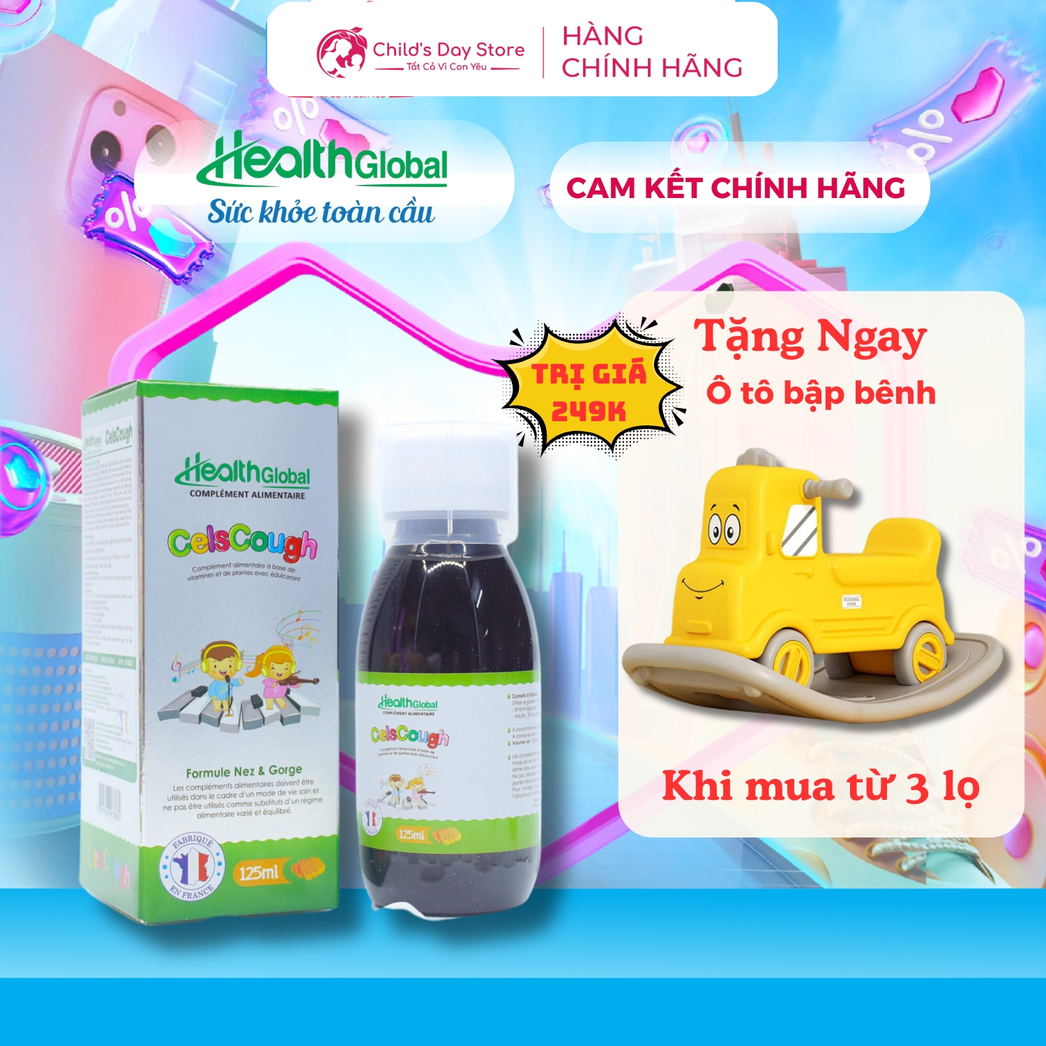 Siro Ho CelsCough Chính Hãng – Giảm Ho Long Đờm Dễ Uống | NHẬP KHẨU PHÁP – FREESHIP TOÀN QUỐC