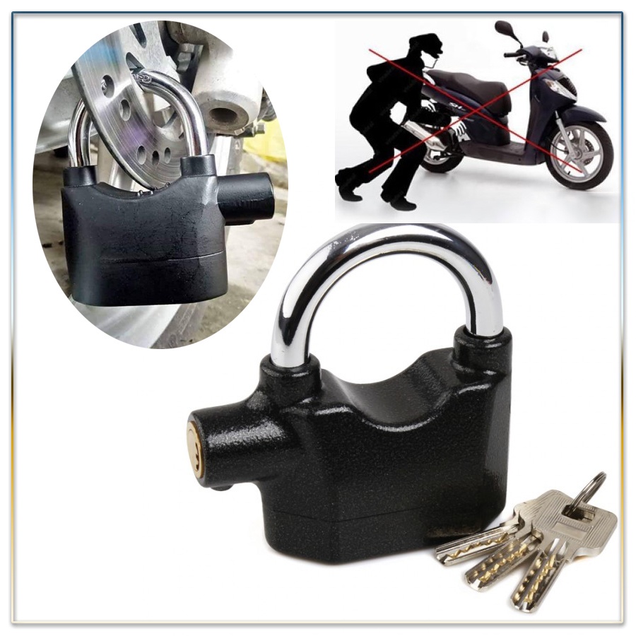 Ổ Khóa Chống Trộm - Ổ khóa báo động cho nhà - Siêu Tốc Khóa Chống Trộm Có Chuông Tự Kêu To Khi Bị Tác Động Lực, Chống Trộm Nhà Cửa, Xe Máy