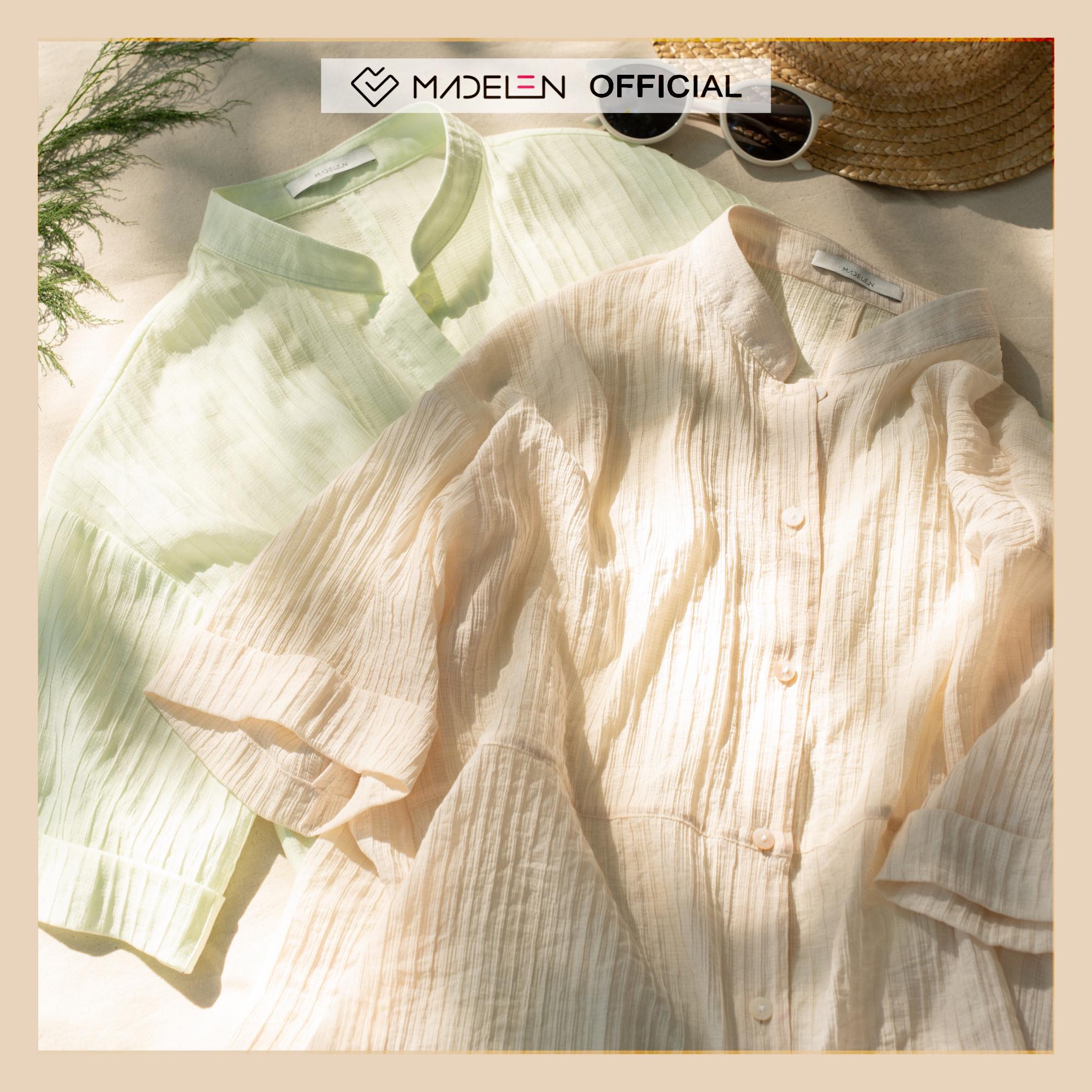 Sơ mi cổ tàu pastel madelen