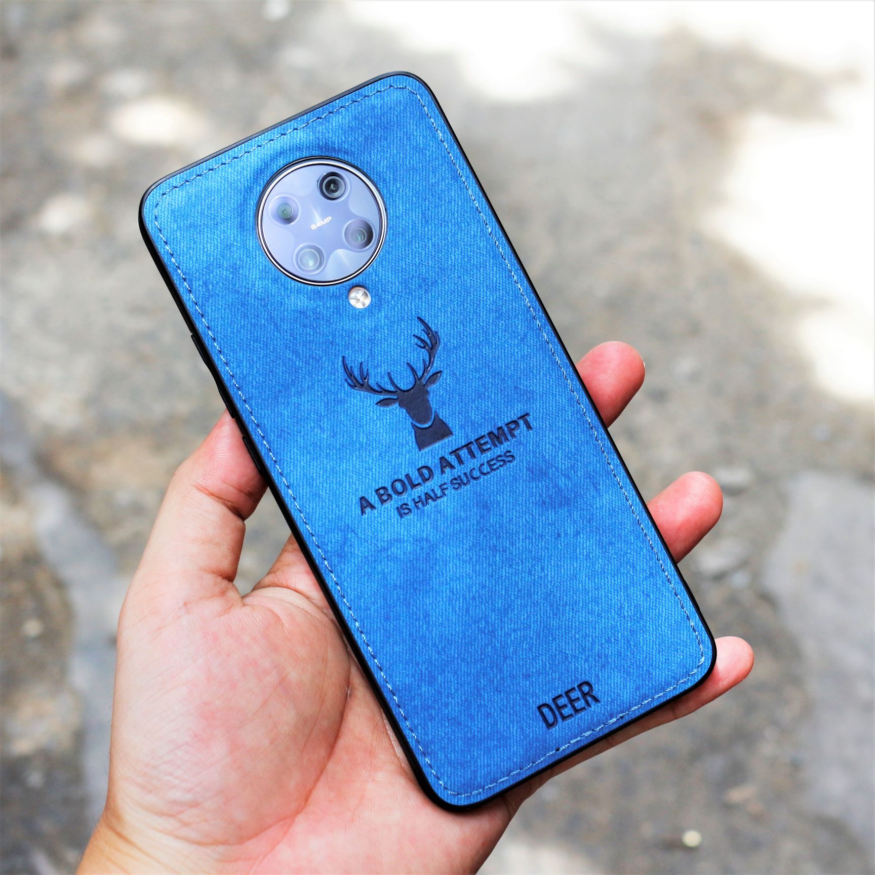 Ốp lưng redmi k30 pro pocophone f2 pro vân vải jean khắc hình nai