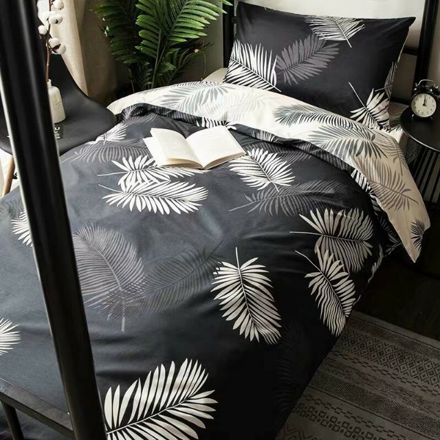 Bộ Cotton Poly Lá Me Xám Bộ Chăn Ga Gối Cao Cấp Nhập Khẩu 5 Món, 4 Món Bộ Sản Phẩm Chăn Ga Gối Nệm Nhiều Kích Thước Dùng 4 Mùa Gồm 1 Ga, 1 Vỏ Chăn, 02 Vỏ Gối (Có Lựa Chọn Mua Thêm Vỏ Gối Ôm)