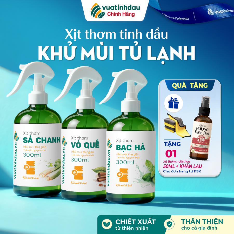  Chai Xịt Khử Khuẩn Vệ Sinh Tủ Lạnh 100ml 500ml VUATINHDAU Tinh Dầu Xịt Thơm Khử Mùi Hôi Tủ Lạnh 
