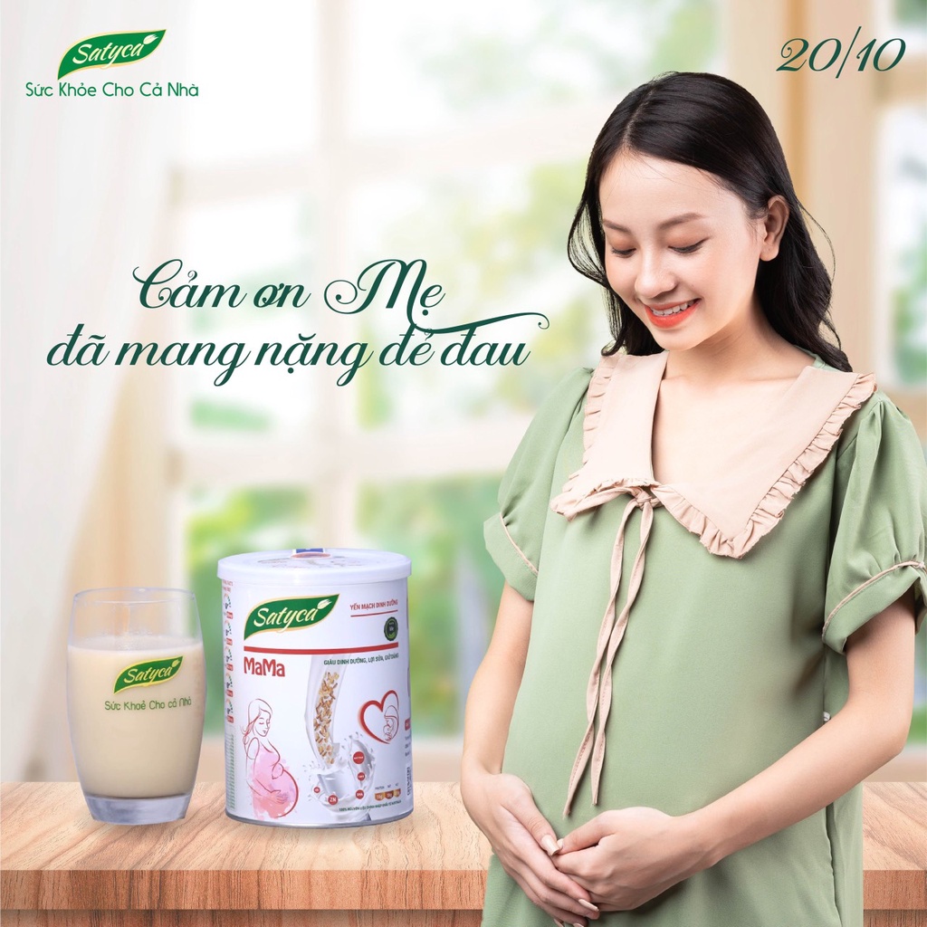 Sữa cho bà bầu, sữa yến mạch dinh dưỡng Satyca MaMa 410gr