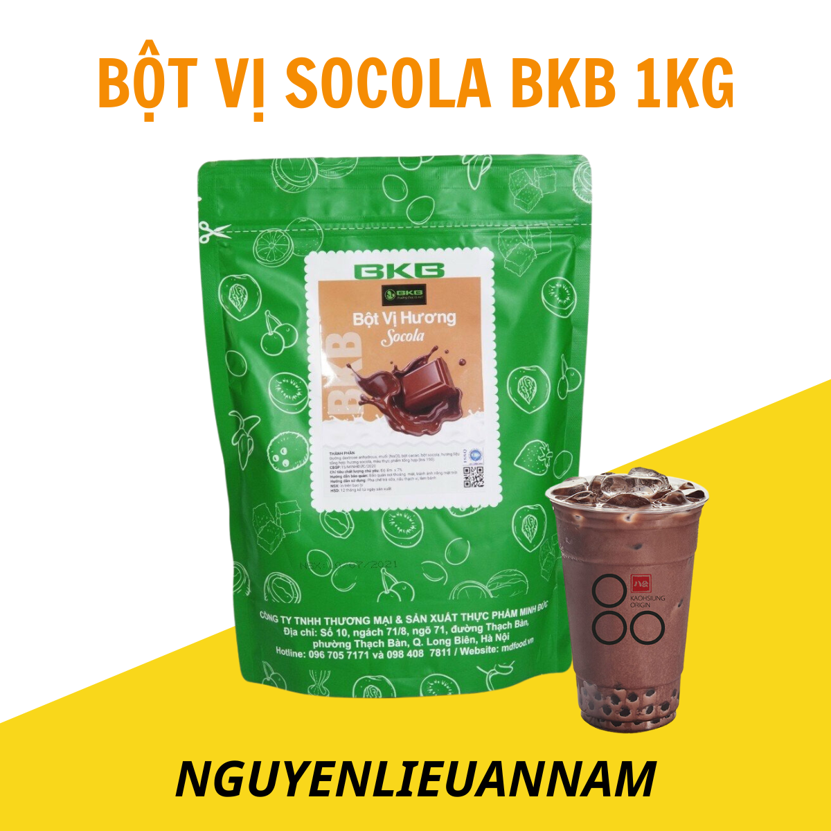 Bột vị Socola BKB pha trà sữa túi 1kg
