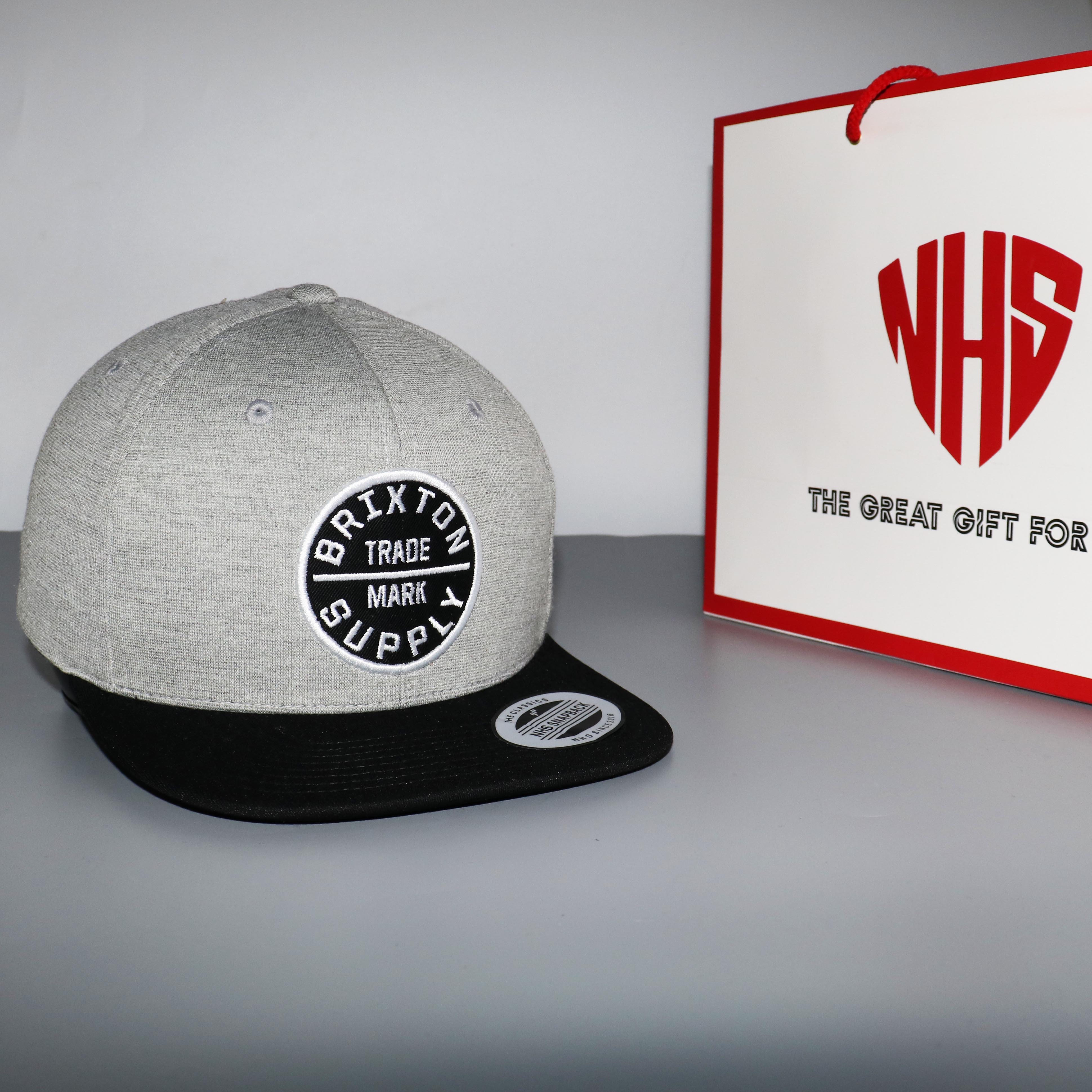Nón snapback nhs brixton xám kết đen brxđ