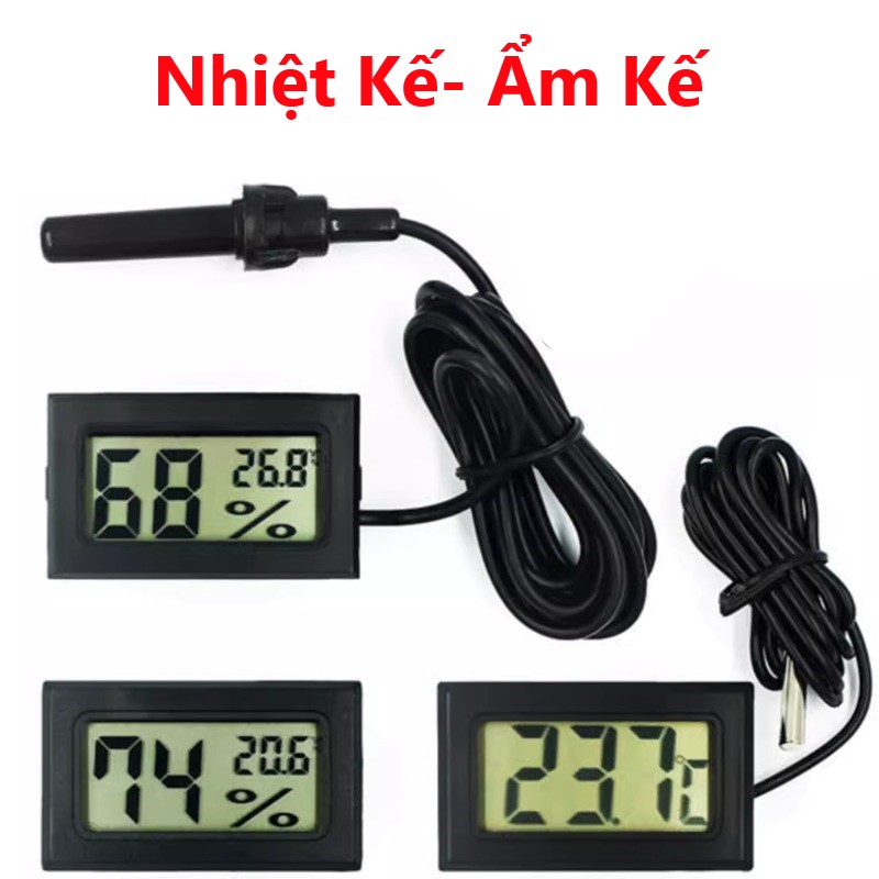 Nhiệt Kế Điện Tử -50*C ~ 110*C Có Đầu Dò Nhiệt Độ, Nhiệt Ẩm Kế Điện Tử Đo Nhiệt Độ Và Độ Ẩm 10-90% (Có Sẵn Pin)