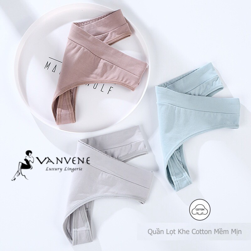 Quần lót lọt khe - thong cotton trơn mềm mịn q226 - vanvene luxury