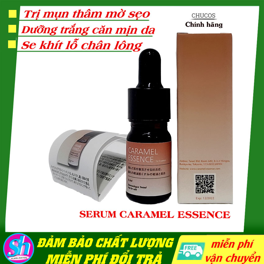 Serum caramel esscence Nhật Bản mụn thâm liền sẹo dưỡng trắng tái tạo da căn mịn 5ml