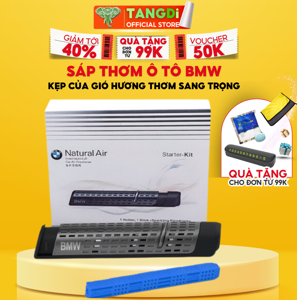 Sáp thơm ô tô BMW kẹp của gió hương thơm sang trọng TANGDi phân phối