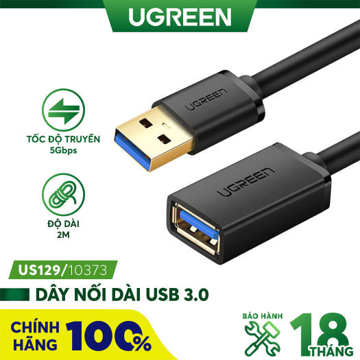 Cáp nối dài usb 3.0 dài 2m âm dương ugreen 10373 cao cấp