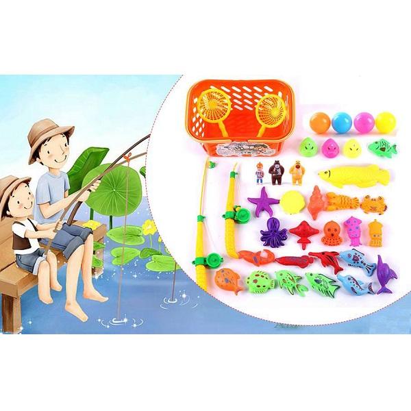 Bộ Bể phao câu cá 2 cần cho bé- Đồ chơi câu cá nam châm cho bé