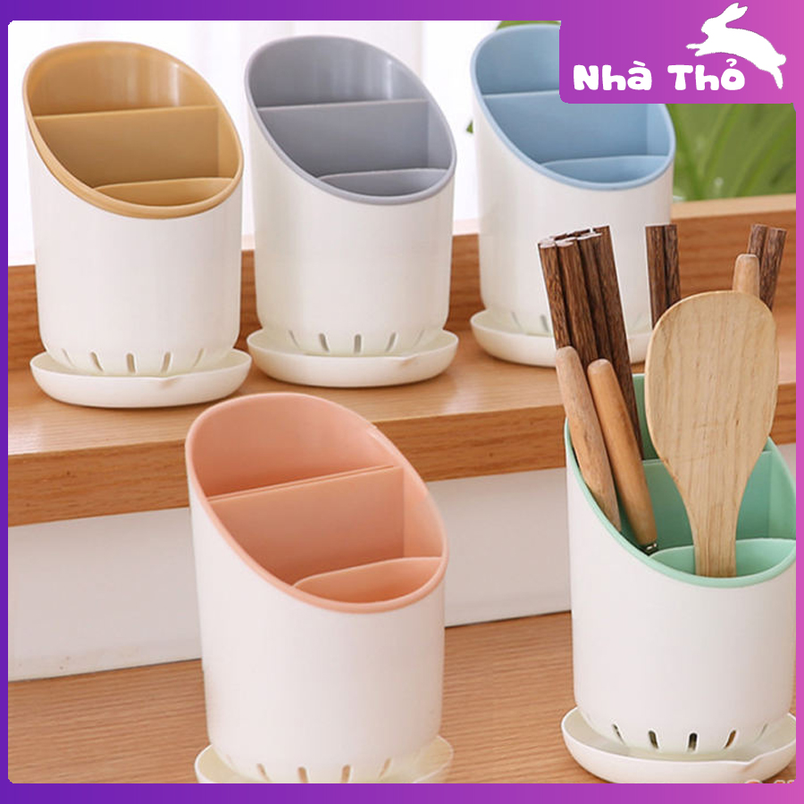 [HCM]Ống Đựng Đũa Muỗng Nĩa Dao Có Khay Hứng Nước Tiện Lợi - Thiết kế thông minh ( Màu ngẫu nhiên )