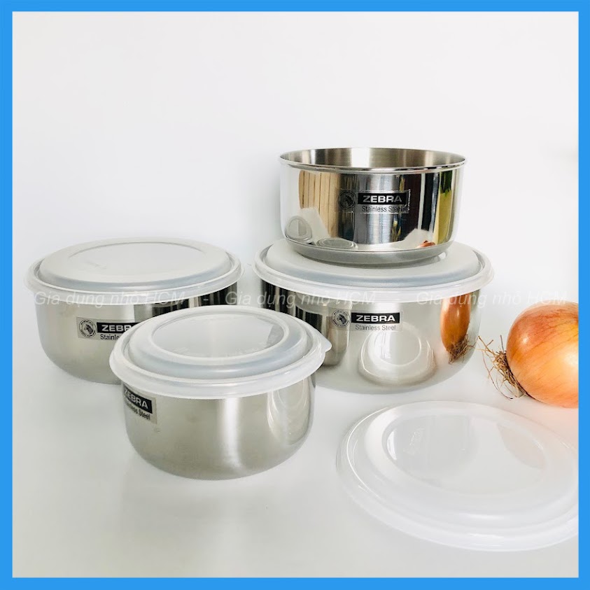 Bộ 4 thố inox 304 zebra 184106 - sản xuất tại thái lan