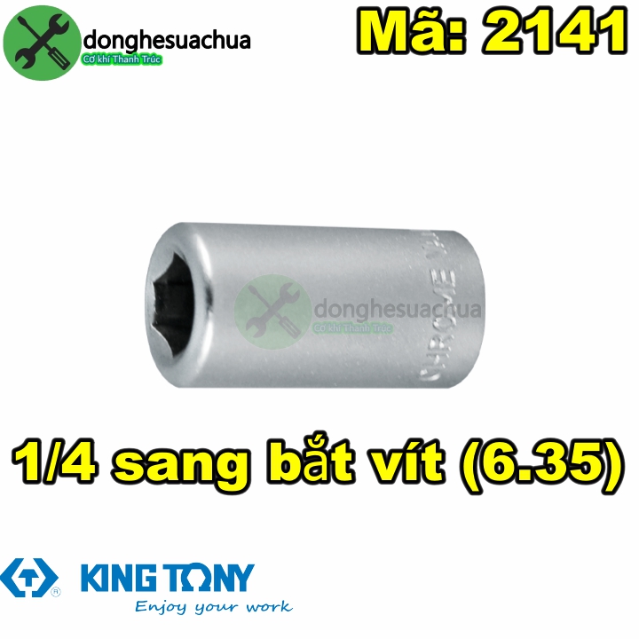 Đầu chuyển 1/4 sang bắn vít 6.35mm kingtony 2141 dài 25mm