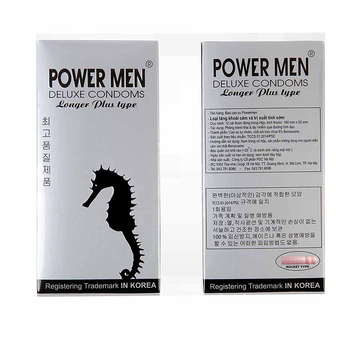Bao cao su cá ngựa power men longer plus type 12s - hàng chính hãng 100% - che tên sản phẩm