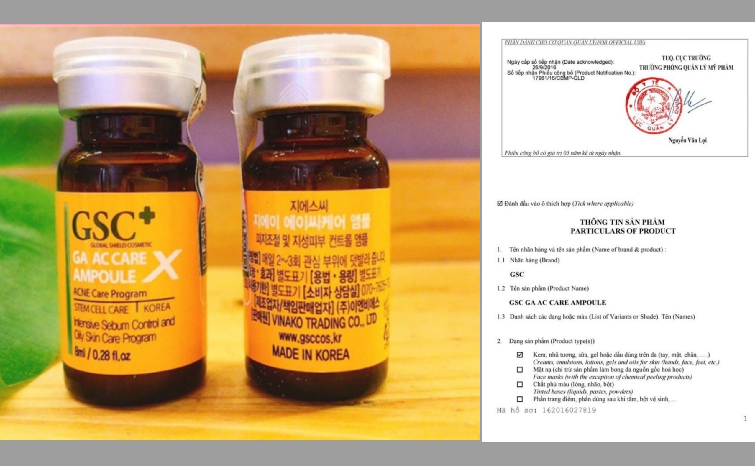 [Chính hãng]Tế bào gốc mụn GSC (GA AC Care Ampoule)