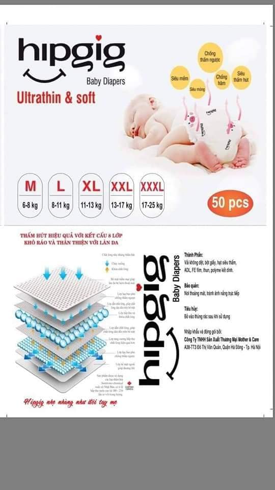 Combo 100 miếng bỉm quần Hipgig xuất nhật