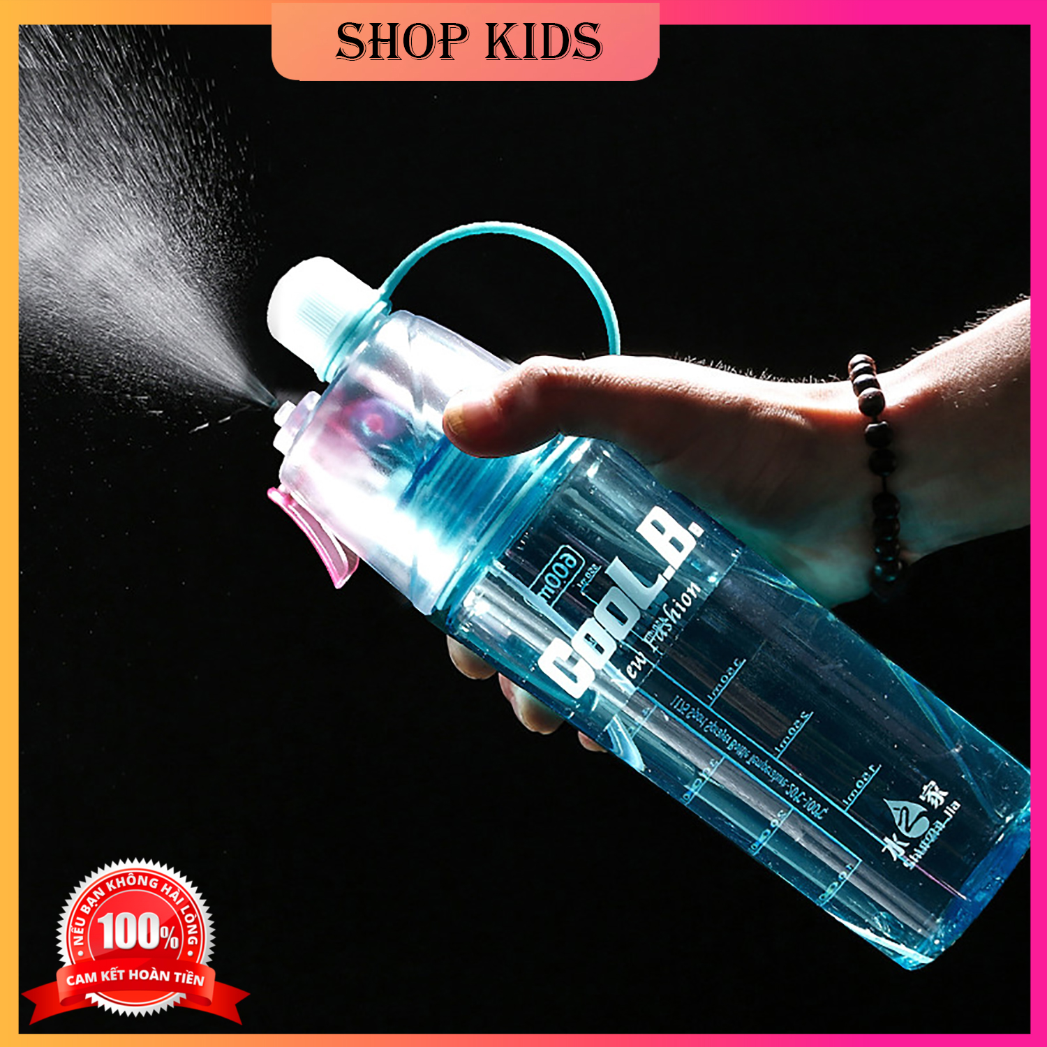 Bình Nước Cool.B Phun Sương - Bình Đựng Nước Phòng Gym, Xe Đạp, Dã Ngoại Leo Núi Cao Cấp