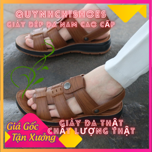 Dép sandal nam da bò lịch lãm sang trọng