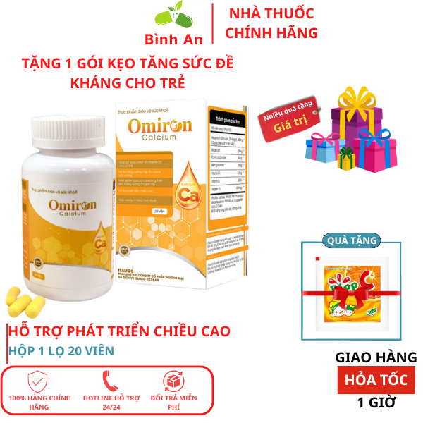 Omiron Calcium - Hỗ trợ phát triển chiều cao cho trẻ, bổ sung canxi