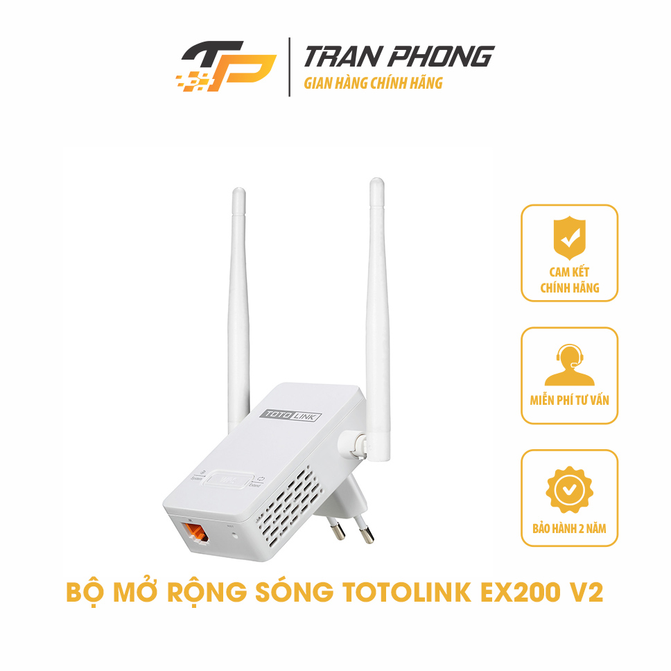 Bộ mở rộng sóng WiFi TOTOLINK EX200 V2 có chế độ AP Mode - Hàng Chính Hãng