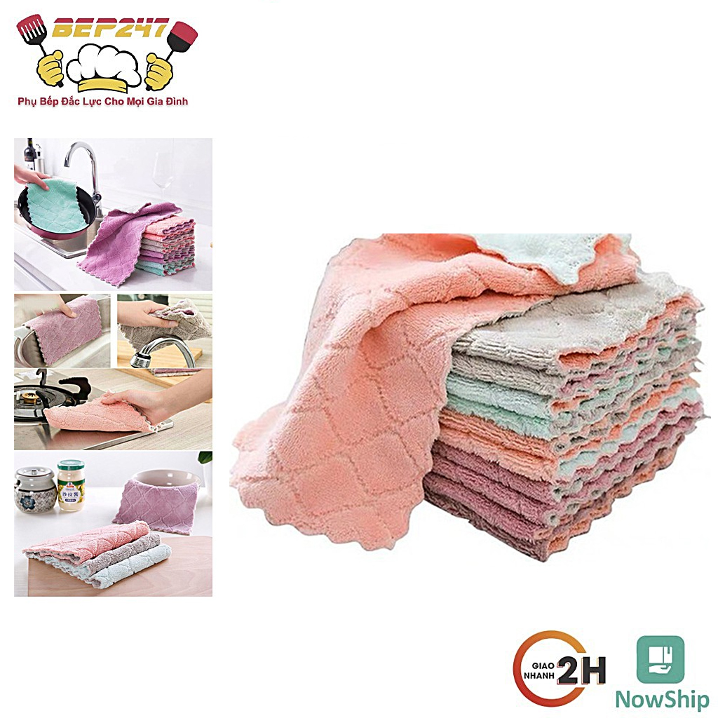 Khăn lau bếp đa năng ,thấm nước , khăn lau bát đĩa chất liệu sợi microfiber