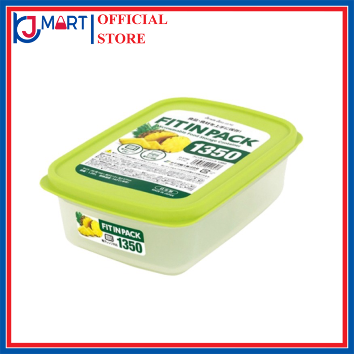 Hộp nhựa đựng thực phẩm Fitin Pack nắp dẻo 1350ml nội địa Nhật Bản