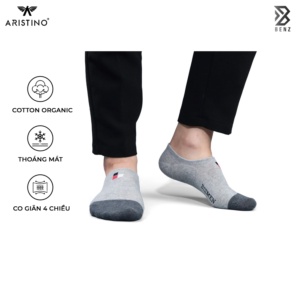 Tất nam công sở Bizmen, cổ ngắn dành cho giày lười CO-06 chất liệu cotton kháng khuẩn