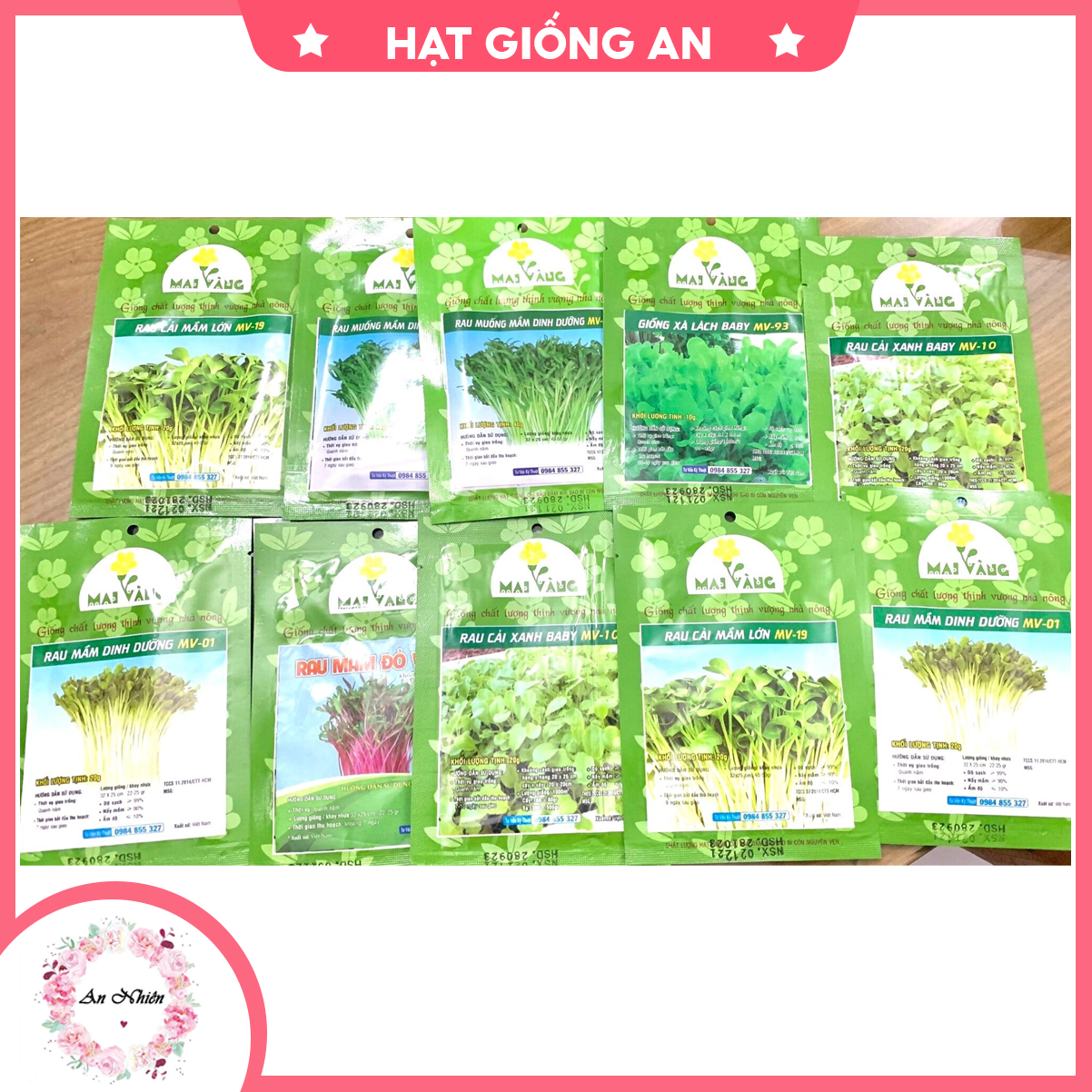 Combo 20 gói hạt giống rau mầm dinh dưỡng dễ trồng, ăn ngay sau 7 ngày - hạt giống an1