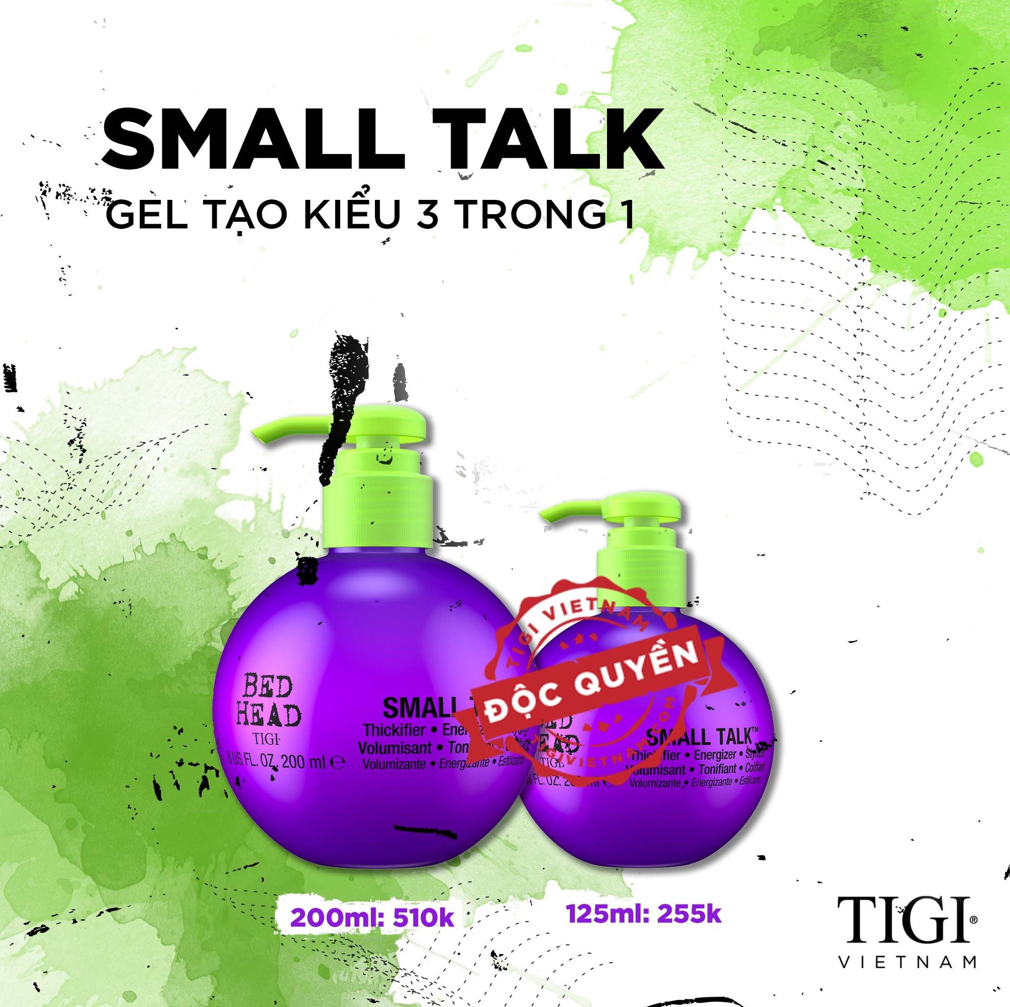 Gel giữ nếp sóng xoăn 3 in 1 - Small Talk Tigi Bed Head