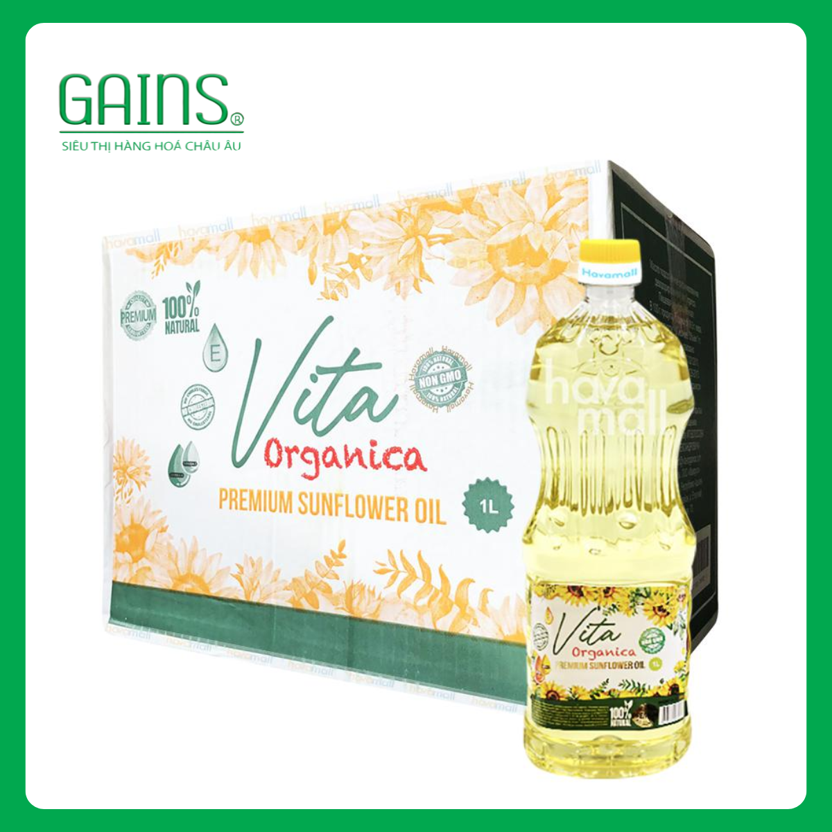 Dầu hướng dương cao cấp vita organica 1L - date 20/8/2026