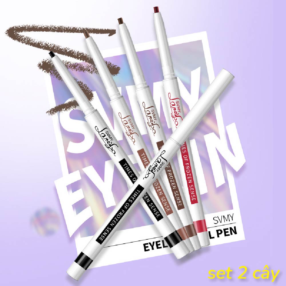 Set 2 cây bút chì kẻ mắt kẻ mí trong kẻ bọng mắt lml eyeliner chống nước lâu trôi makeup trang điểm micomi cosmetics
