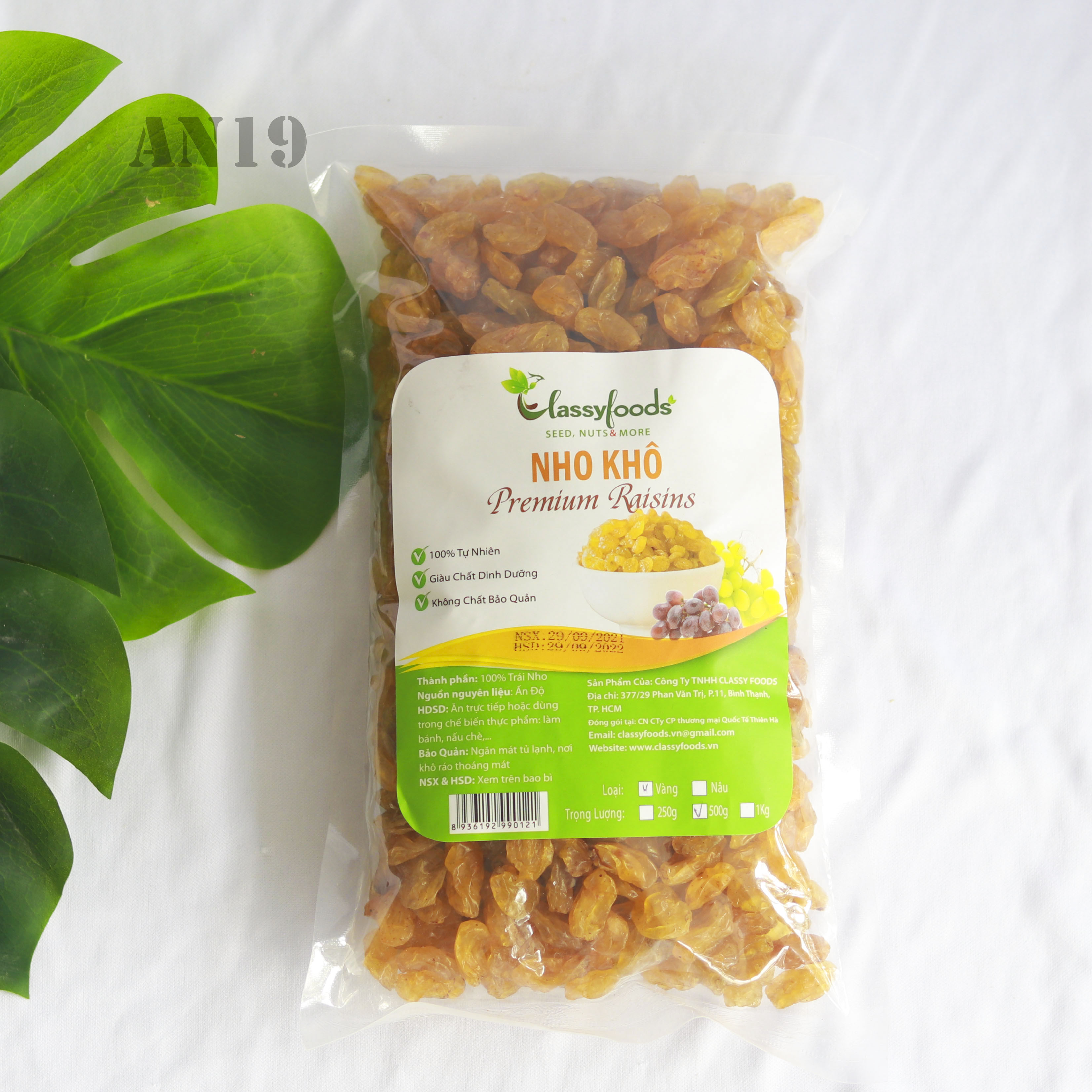 Nho Khô Vàng 500gr Classyfoods