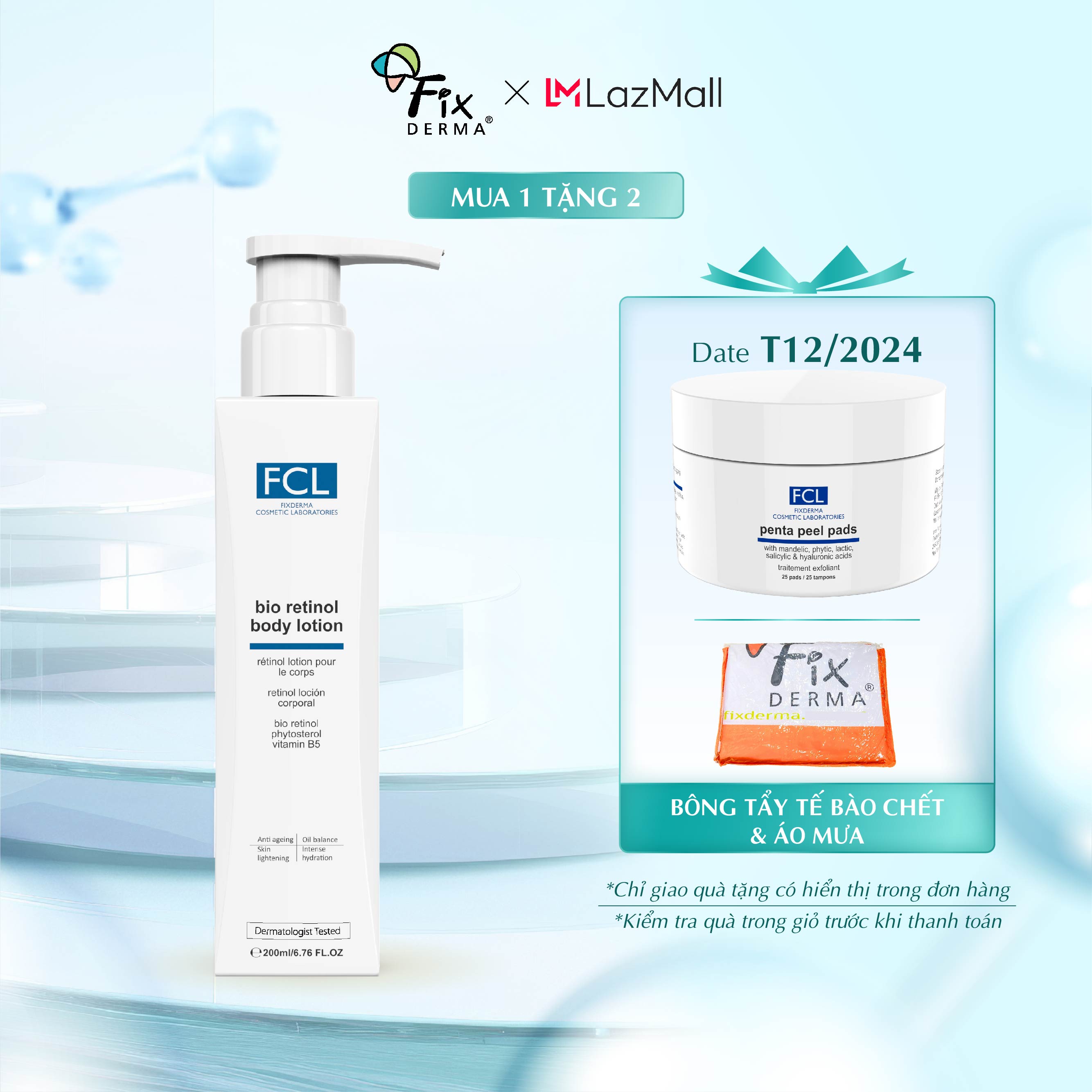 Sữa Dưỡng Thể Trẻ Hóa Da FCL Bio Retinol Body Lotion Cải Thiện Tính Đàn Hồi, Giảm Nhờn, Giúp Da Mịn Màng 200ml [Hùng Lợi]