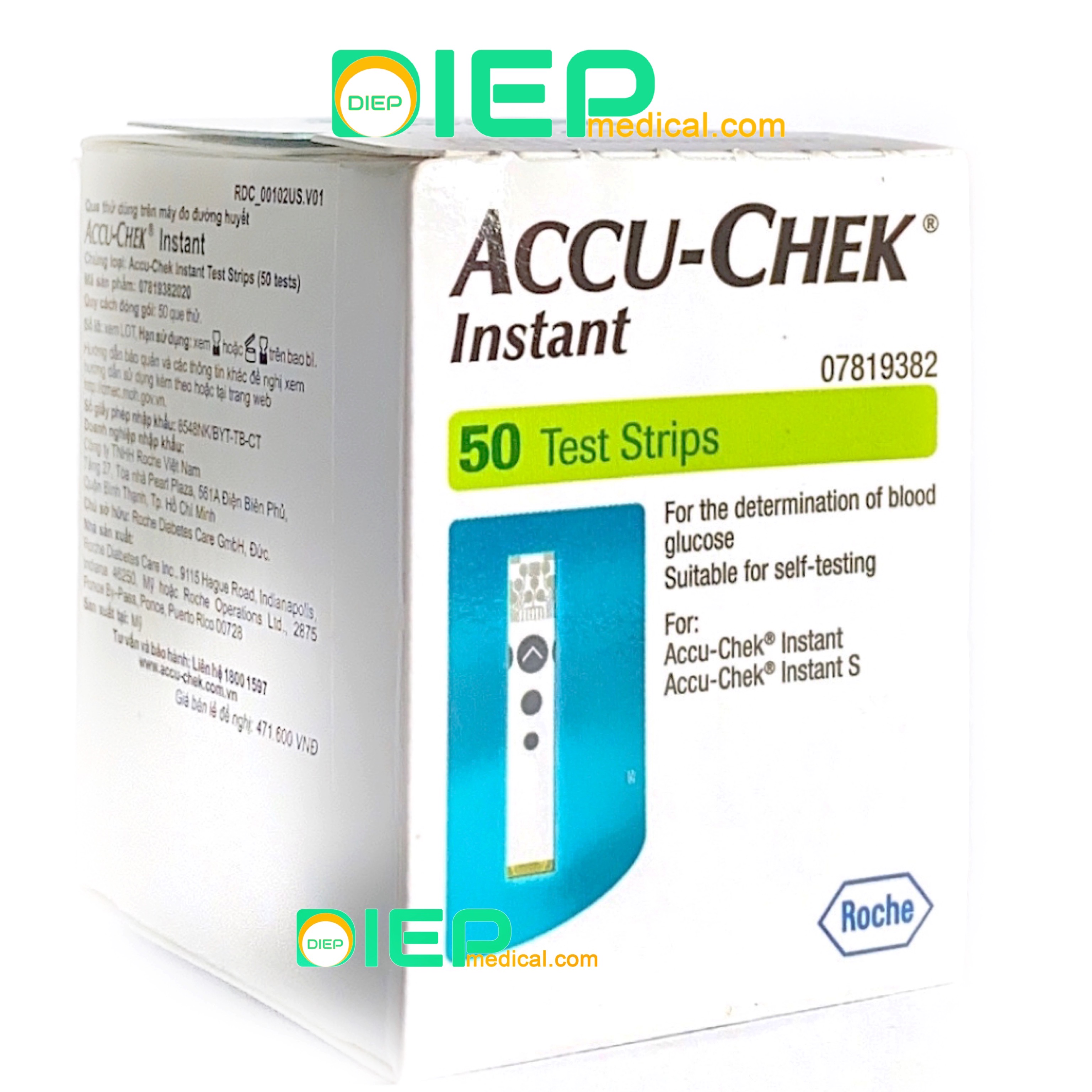 ✅ ACCU -CHEK INSTANT HỘP 25 QUE HOẶC HỘP 50 QUE - Que thử đường huyết chính hãng