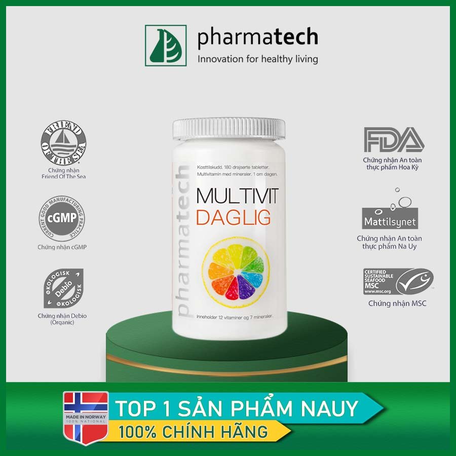 Multivit Daglig Pharmatech - Viên uống vitamin tổng hợp tăng đề kháng