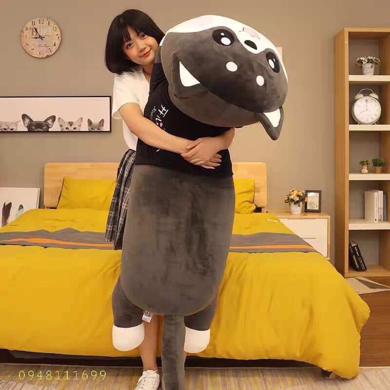 Gối gấu ôm mèo hình thú đáng yêu 110cm