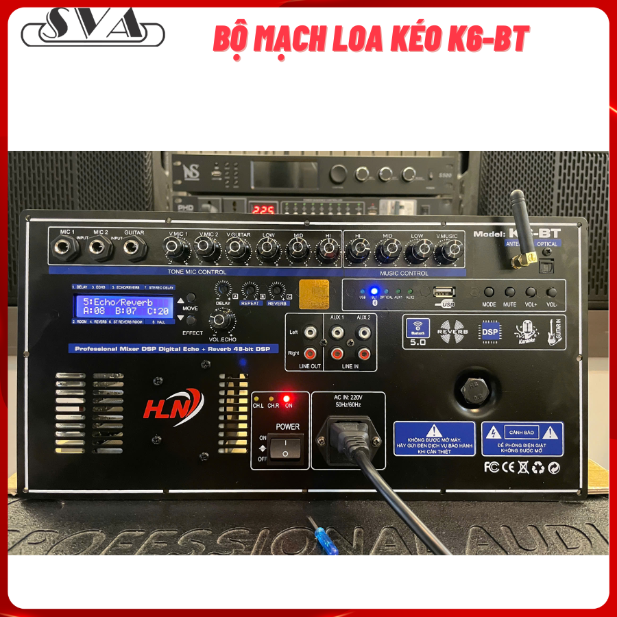 BỘ MẠCH LOA KÉO CÔNG SUẤT LỚN K6-BT 900w/2 KÊNH