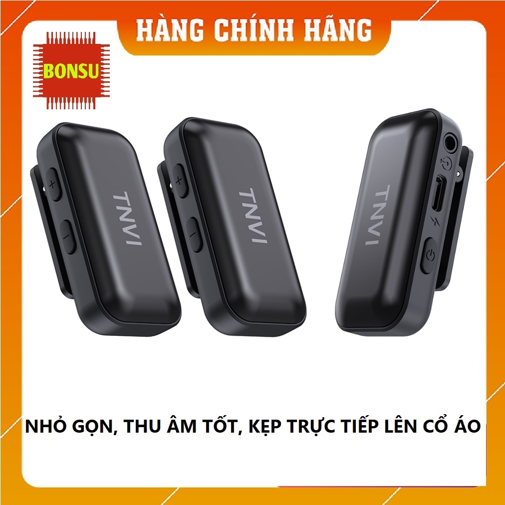 Micro cài áo không dây tnvi v3 pro kẹp áo gọn nhẹ, thu âm tốt
