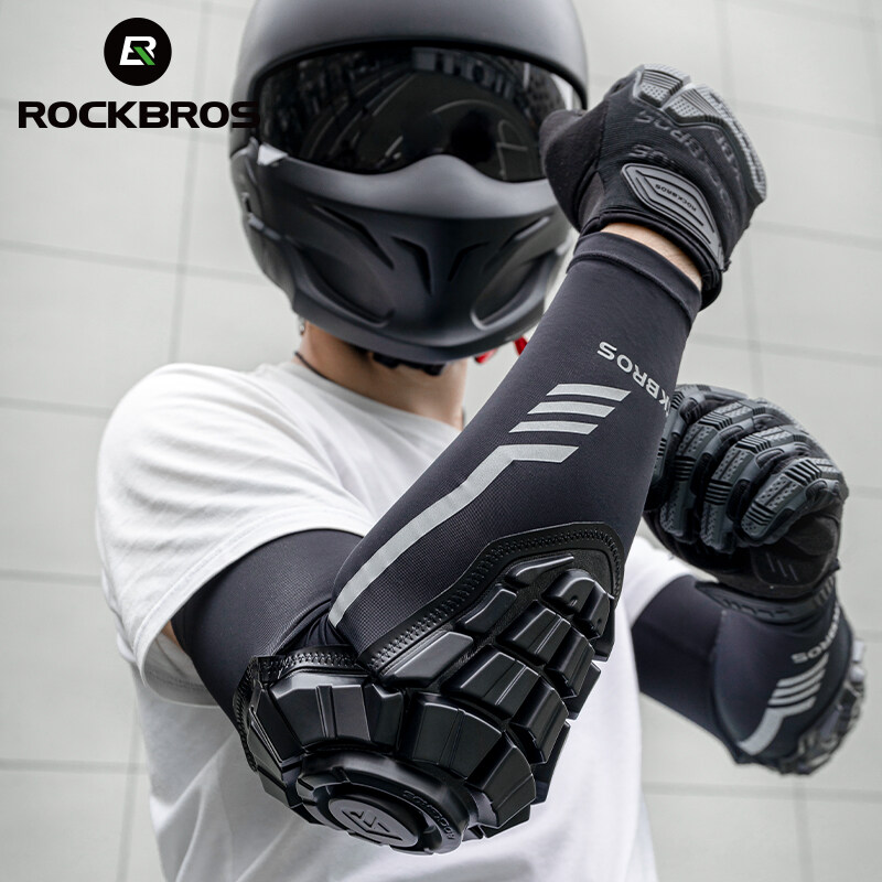 ROCKBROS Cycling Elbow Pads Summer Ice Silk Motorcycle Elbow Pad Protector