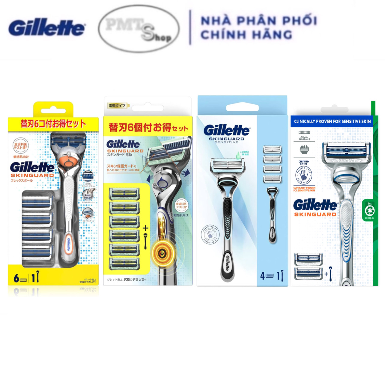 Dao cạo râu Gillette Skinguard Sensitive dành cho da nhạy cảm có thể thay thế lưỡi Razor